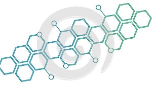 Abstract Blue Honeycomb Geometric Pattern, vector design Generative AI