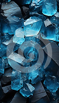 Abstract blue ice background, Blue ice cubes