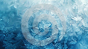 Abstract Blue Ice Crystals Background