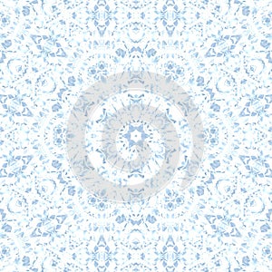 Abstract blue ice pattern symmetry. circle