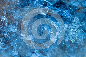 Abstract blue illuminated quart crystal photo