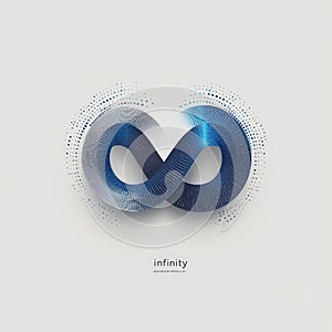 Abstract Blue Infinity Loop with Gradient Texture and Dots