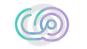 Abstract Blue Infinity Loop Logo, vector design Generative AI