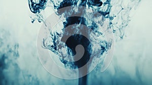 Abstract Blue Ink Swirls Diffusing in Water