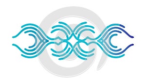 Abstract Blue Interlocking Geometric Pattern, vector design Generative AI