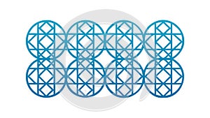 Abstract Blue Interlocking Pattern, Geometric Modern Design, vector design Generative AI