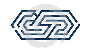 Abstract Blue Labyrinth Logo Design Vector Illustration, vector design Generative AI