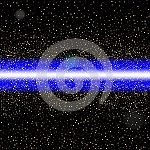 Abstract blue laser beam. Isolated on black background. Vector i