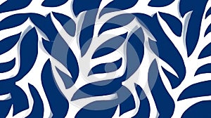 Abstract blue leaf pattern design on white background