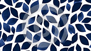 Abstract blue leaf pattern on white background