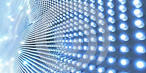 Abstract Blue LED Grid Tunnel Background