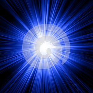 Abstract blue light burst background