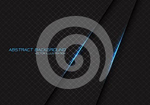 Abstract blue light on dark grey square mesh with text design modern luxury futuristic background vector