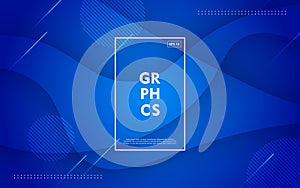 abstract blue light modern geometric dynamic wave shadow shape background.