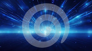 Abstract Blue Light Rays Burst Background