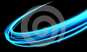 Abstract blue light speed curve motion on black design modern futuristic technology background vector