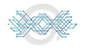 Abstract Blue Line Grid: Digital Technology Pattern, vector design Generative AI