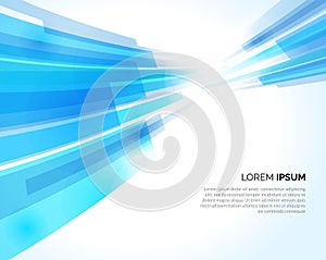Abstract blue lines light business background. Vector illustration.