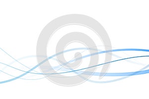 Abstract blue lines on white background