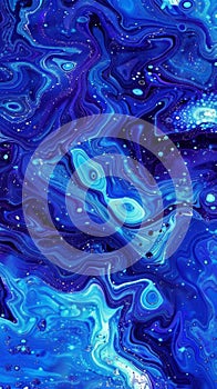 Abstract blue liquid art pattern