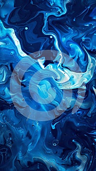 Abstract blue liquid art pattern