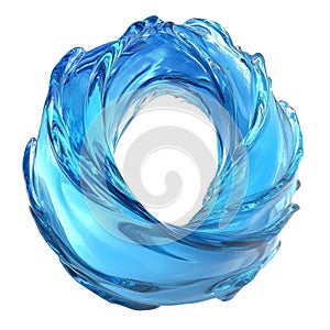 Abstract blue liquid ring shape