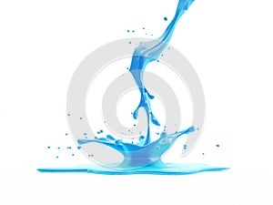 An abstract blue liquid splash
