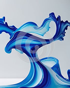 Abstract Blue Liquid Swirls Texture Background.