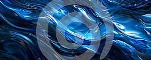 Abstract blue liquid waves background