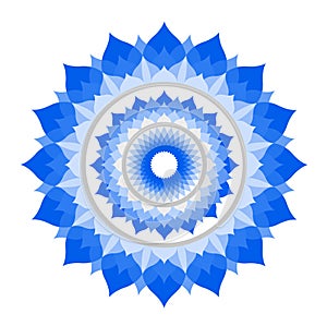 Abstract blue mandala of Vishuddha chakra vector