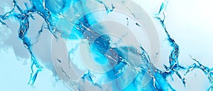 Abstract Blue Marble Texture Background With Silver Veins