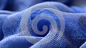Abstract blue mesh fabric texture background