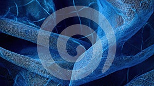 Abstract blue mesh fabric texture background
