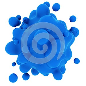 Abstract blue metaball isolated on white background