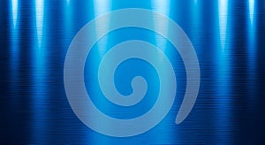Abstract Blue Metallic Brushed Background with Light Beams