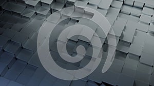 Abstract blue metallic cubes background creating pattern