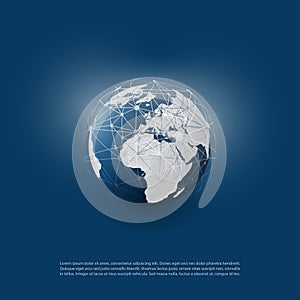 Cloud Computing and Networks with Globe - Abstract Global Digital Network Connections, Technology Concept Background