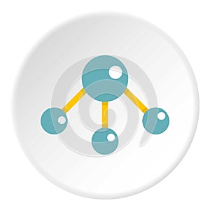 Abstract blue molecules icon circle