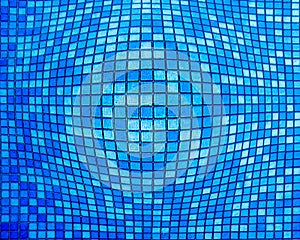 abstract blue mosaic with the effect of of inflating squares
