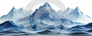 Abstract blue mountain range illustration