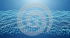 Abstract blue network background with connected dots and lines