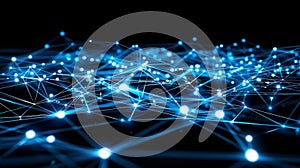 Abstract Blue Network Connection Structure - Data Communication Concept