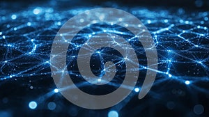 Abstract Blue Network Connections, Digital Technology Background