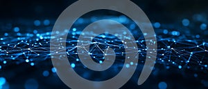 Abstract blue network digital data connection