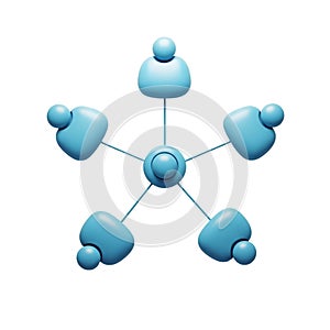 Abstract Blue Network of Figures