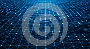 Abstract Blue Network Grid Background