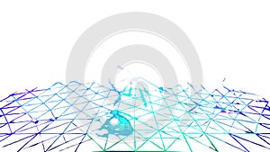 Abstract Blue Network Grid. Digital Data Web Pattern. vector design Generative AI