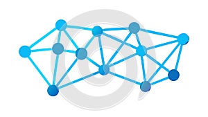 Abstract Blue Network Nodes, Digital Connection and Data Flow, vector design Generative AI