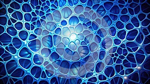 Abstract blue network structure intricate web of interconnected nodes. Generative AI