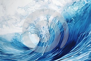 Abstract blue ocean wave background with copy space